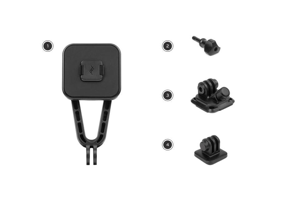A Mount Arm, Thumb screw, ARCA Adapter Plate and 1/4 inch
-20 Adapter Plate