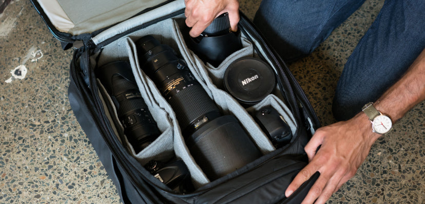 Lenses in Backpack for Borrowlenses