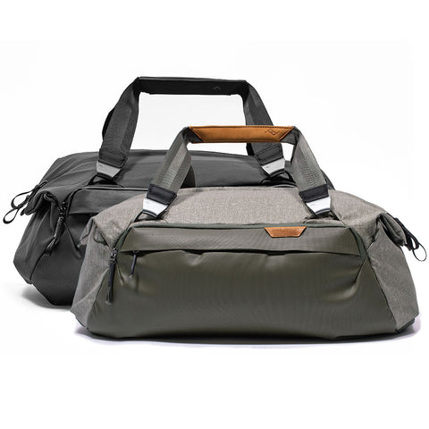 hero image of the sage and black 35L duffel bag