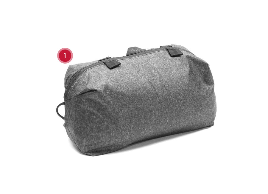 charcoal shoe pouch