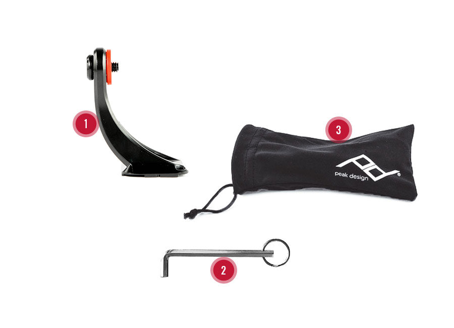 Bino Plate with Hex Key and Microfiber Pouch